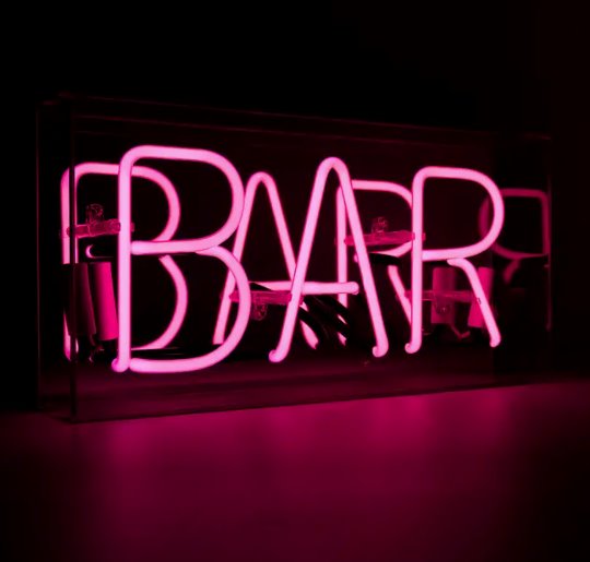 Pink 'Bar' Acrylic Box Neon Light HOME DECOR LOCOMOCEAN PINK One Size 